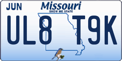 MO license plate UL8T9K