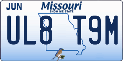 MO license plate UL8T9M