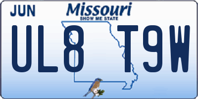 MO license plate UL8T9W