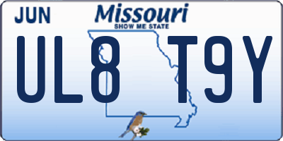 MO license plate UL8T9Y