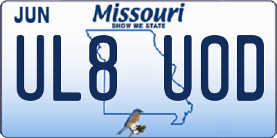 MO license plate UL8U0D