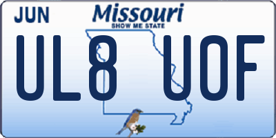 MO license plate UL8U0F