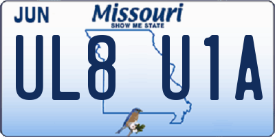 MO license plate UL8U1A
