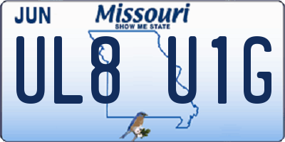 MO license plate UL8U1G