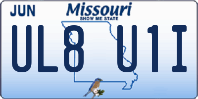 MO license plate UL8U1I