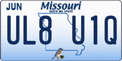 MO license plate UL8U1Q