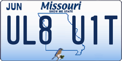 MO license plate UL8U1T