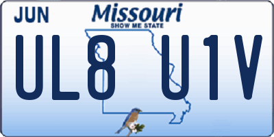 MO license plate UL8U1V