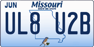 MO license plate UL8U2B