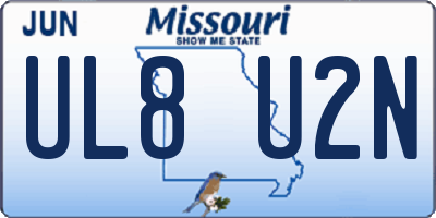 MO license plate UL8U2N
