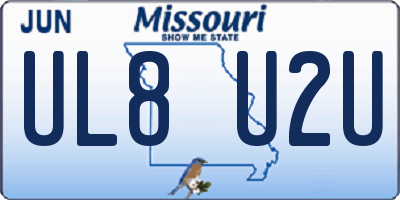 MO license plate UL8U2U