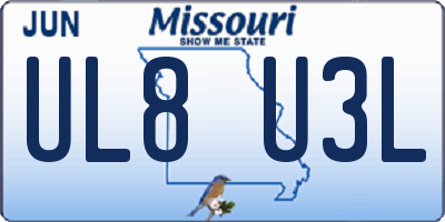 MO license plate UL8U3L