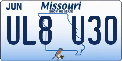 MO license plate UL8U3O