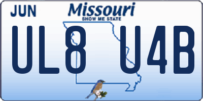 MO license plate UL8U4B