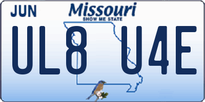 MO license plate UL8U4E