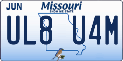 MO license plate UL8U4M