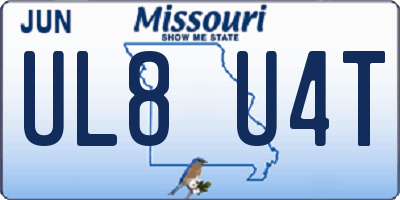 MO license plate UL8U4T