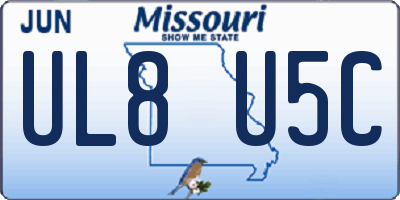 MO license plate UL8U5C