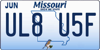 MO license plate UL8U5F