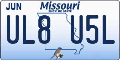 MO license plate UL8U5L