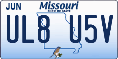 MO license plate UL8U5V