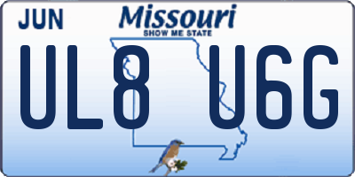 MO license plate UL8U6G