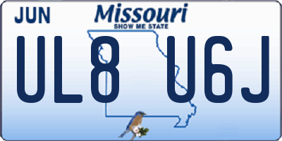 MO license plate UL8U6J