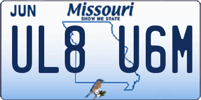 MO license plate UL8U6M