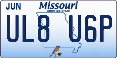MO license plate UL8U6P