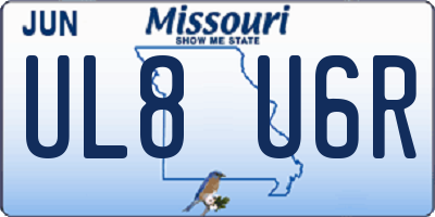 MO license plate UL8U6R
