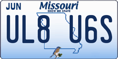 MO license plate UL8U6S