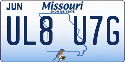 MO license plate UL8U7G