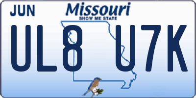 MO license plate UL8U7K