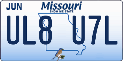 MO license plate UL8U7L
