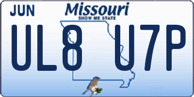 MO license plate UL8U7P
