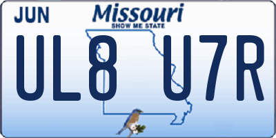 MO license plate UL8U7R