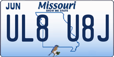 MO license plate UL8U8J