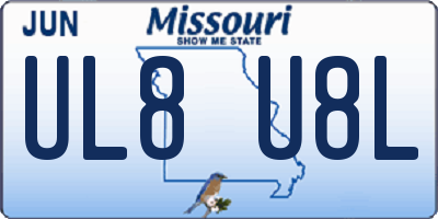 MO license plate UL8U8L