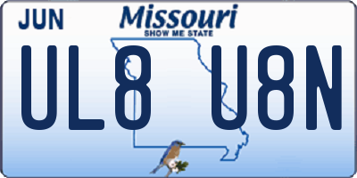 MO license plate UL8U8N