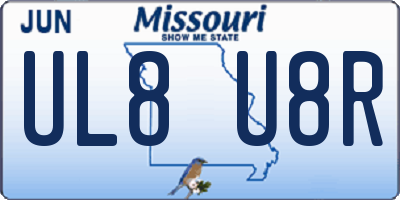 MO license plate UL8U8R