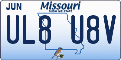 MO license plate UL8U8V