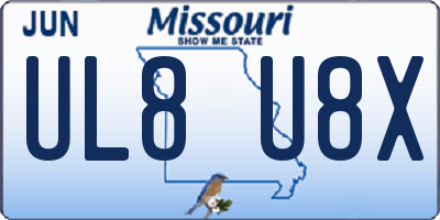 MO license plate UL8U8X