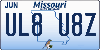 MO license plate UL8U8Z