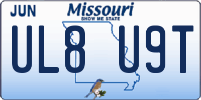 MO license plate UL8U9T