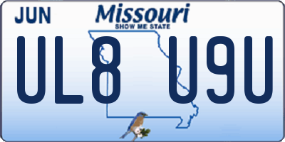 MO license plate UL8U9U