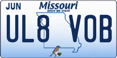 MO license plate UL8V0B