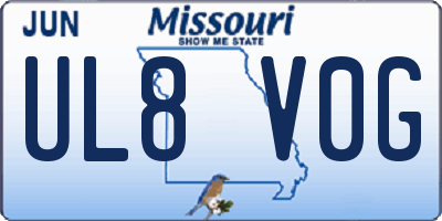 MO license plate UL8V0G