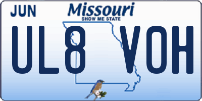 MO license plate UL8V0H