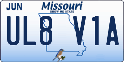MO license plate UL8V1A