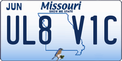 MO license plate UL8V1C